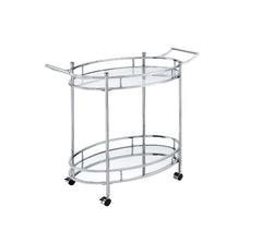 KDâ€¢ 2 Tier Shelfâ€¢ Wheel Stop Included<br/><br/><b>Product Features</b><ul><li>Case: 1Pc/1Ctn</li><li>Finish: Clear Glass & Chrome Finish</li><li>Style: Contemporary</li><li>Materials: Metal, Glass</li></ul><br/>