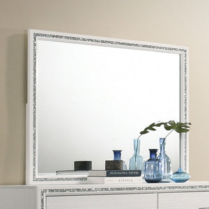 Classic design with touches of modern aspects makes this Haiden Mirror ideal for any bedroom. The rectangular mirror is easy to match your dresser for giving your space an alluring focal point. It also features wooden frame with a glamorous shimmering sil