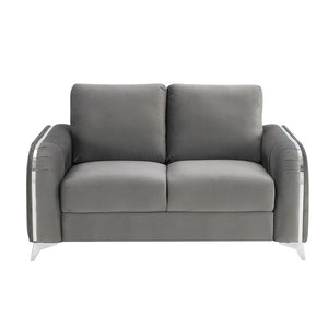 Wenona - Loveseat - Gray Velvet