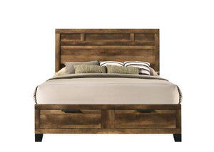 Morales - Eastern King Bed - Rustic Oak Finish - 51"