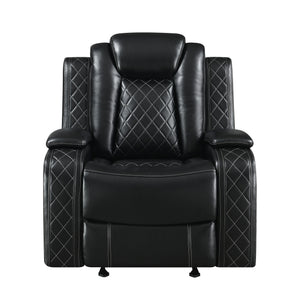 Orion II - Glider Recliner With Power Headrest & Footrest - Black