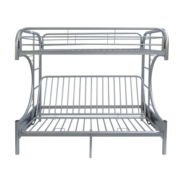 Eclipse - Twin Over Full Over Futon Bunk Bed - Silver
