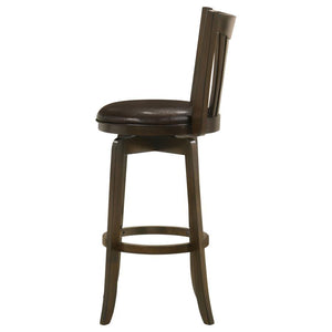Lambert - Wood Pub Height Swivel Bar Chair - Dark Cherry