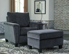 For a fresh spot in your space, turn to this designer chair and ottoman. Wind down at the end of a long day when you sink into this canyon of comfort. <h4><b>Abinger - Smoke - Chair</b></h4> <table width=-"100%-"><colgroup><col style=-"width: 30%