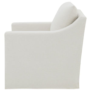 Winter - Upholstered Sloped Arm Accent Swivel Chair - Beige