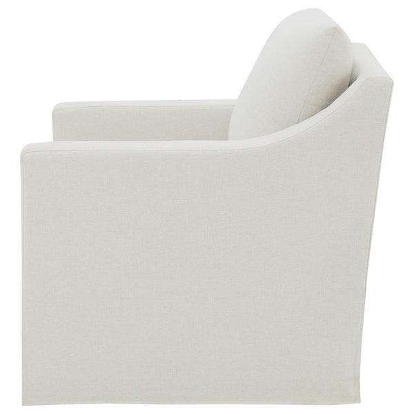Winter - Upholstered Sloped Arm Accent Swivel Chair - Beige