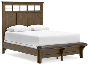 This queen panel bed is well-suited to everyday living with its expertly balanced approach to style and function. Take the stress out of decoratingâ€”a classic medium brown finish easily pairs with existing furniture pieces. Its timeless design stays in s