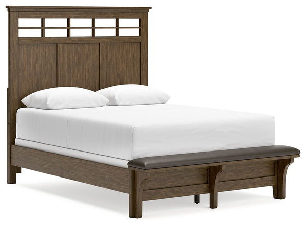 This queen panel bed is well-suited to everyday living with its expertly balanced approach to style and function. Take the stress out of decoratingâ€”a classic medium brown finish easily pairs with existing furniture pieces. Its timeless design stays in s