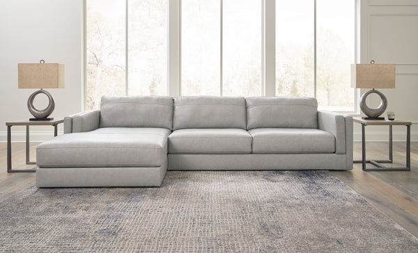  contemporary design? Adore the pleasure of leather? Look no further. This sectional with chaise satisfies on every level. Richly textured and decadently supple