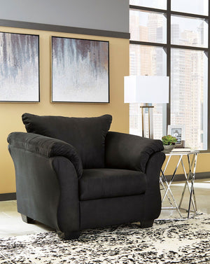 Darcy - Black - 2 Pc. - Chair with Ottoman