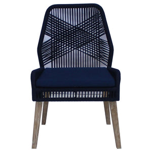 Nakia - Woven Rope Dining Side Chairs (Set of 2) - Dark Navy