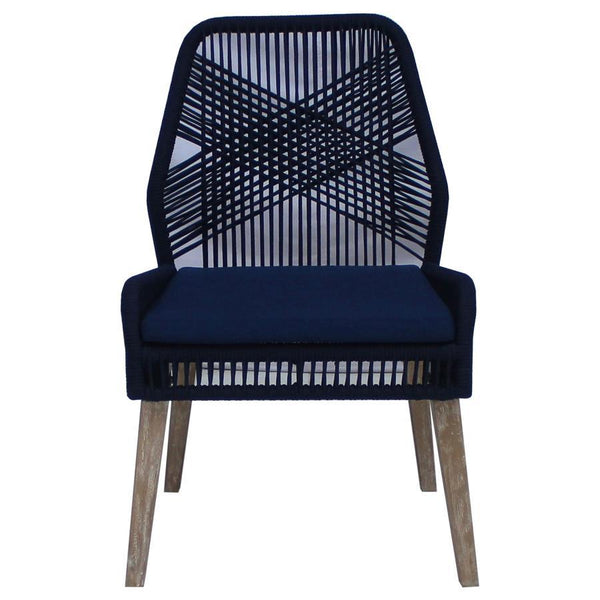 Nakia - Woven Rope Dining Side Chairs (Set of 2) - Dark Navy
