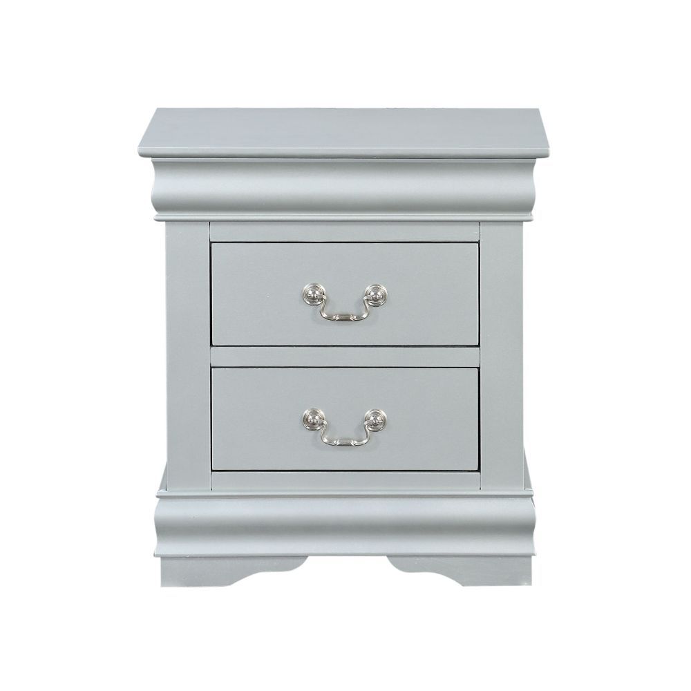 Bring casual elegance into your home with the Louis Phillipe III nightstand. This nightstand is a piece that offers any bedroom a sophisticated look. Finished in classic finish with metal hardware, the simple moldings and luxurious pull handles add subtle