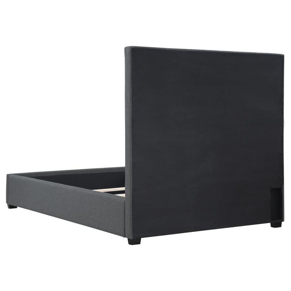 Bowfield - Upholstered Queen Panel Bed - Charcoal