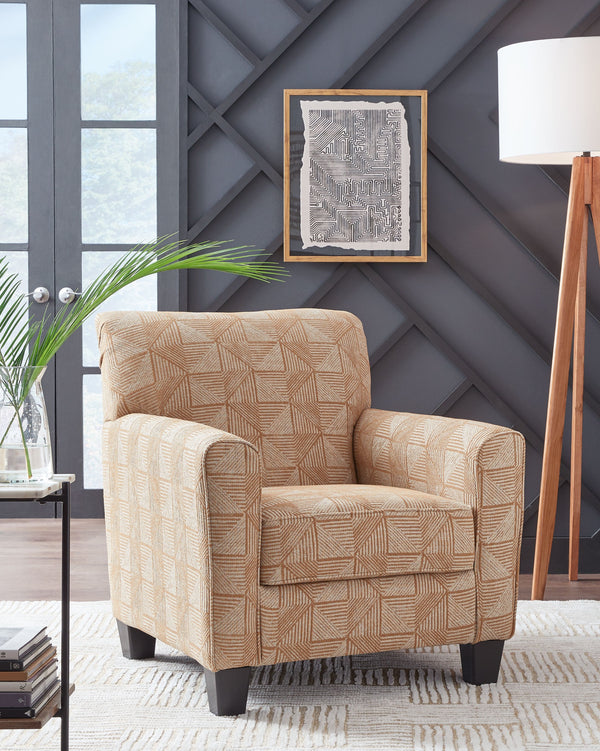  the eye-catching chair stays versatile enough to pair with existing pieces. 