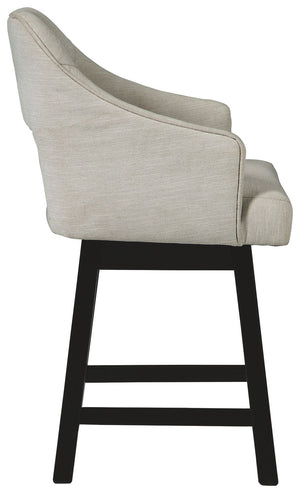 Tallenger - Beige - UPH Swivel Barstool (Set of 2)