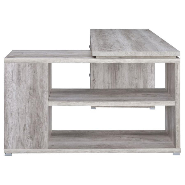 Yvette - 3-Drawer L-Shape Computer Desk - Gray Driftwood