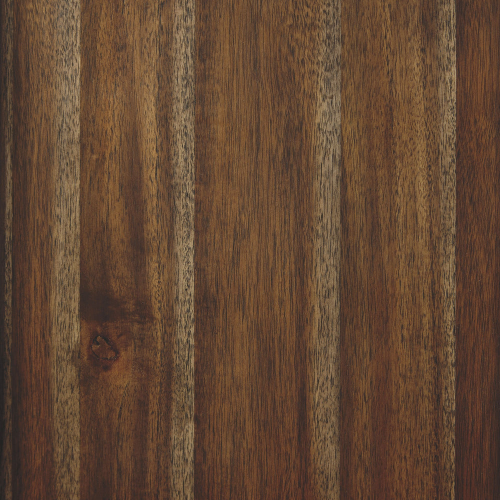 A fresh, new take on traditional style. This king sleigh bed meets todayâ€™s design tastes with beauty and grace. Tobacco brown finish allows the natural grain of the Acacia veneers to show through in an organic way. Profiled crown moulding adds depth to 