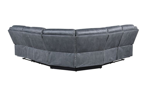 Dollum - Sectional Sofa - 2-Tone Gray Velvet