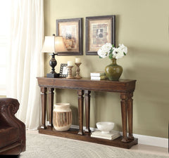 If you-'re seeking an occasional table with aÂ streamlined presence, the GarrisonÂ console table will be the perfect piece to pick. The table fits nicely in the entry or living room. A solid wood frame with the warm oak finish blends easily in any living 