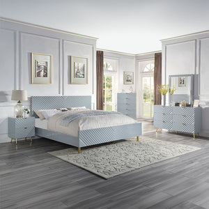 Gaines - Eastern King Bed - Gray High Gloss Finish