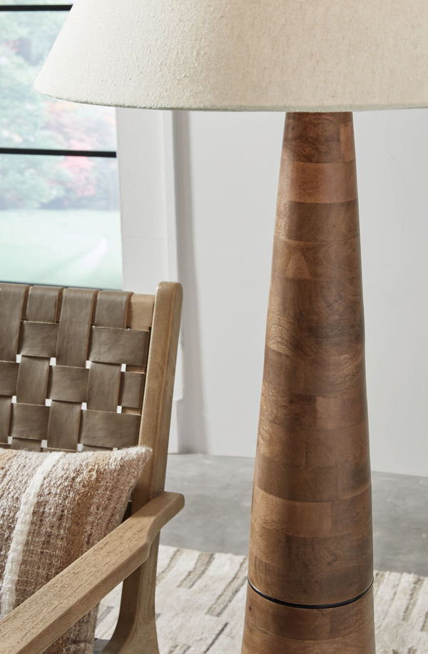 Danset - Brown - Wood Floor Lamp