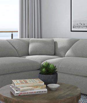 Raleigh - Boucle Upholstered Corner Chair - Gray