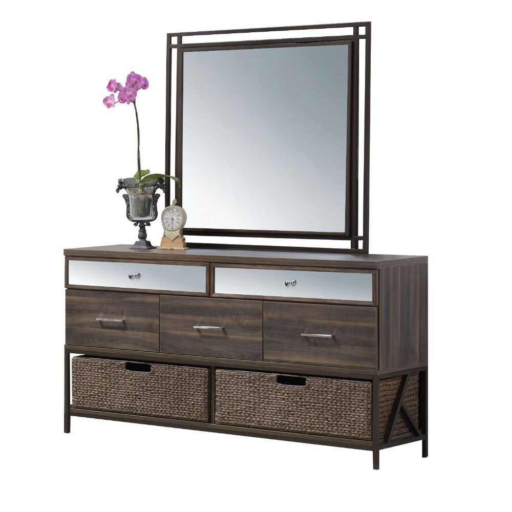 The Adrianna mirror not only gives you a place to check out your reflection, but the beveled surface and walnut finish add an elegant touch to a space. Assembly Required<br/><br/><b>Product Features</b><ul><li>Mirror Not Beveled</li><li>Case: 1Pc/1Ctn</li