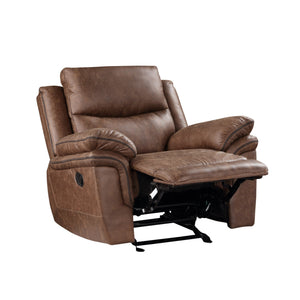  this recliner ensures lasting stability and support. The resilient foam cushions