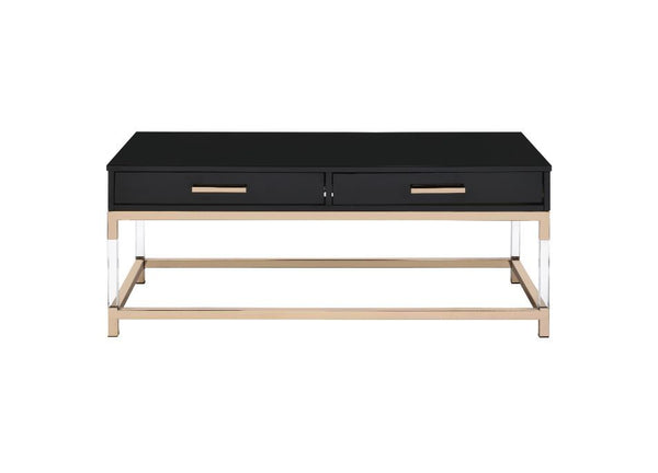 Adiel - Coffee Table - Black & Gold Finish