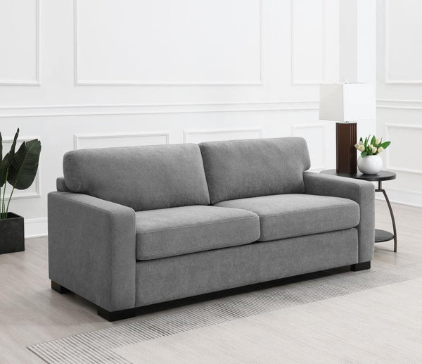  it creates an inviting focal point while offering both daily seating and overnight accommodation. It features plush seating with spring su