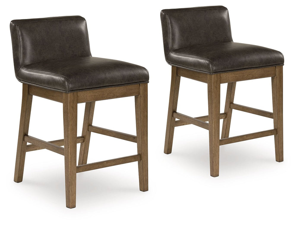 Define your dining space with reliable function and style. This counter height bar stool sits comfortably at the intersection of modern lodge and casual lifestyle aesthetics. Charming architectural elements and a light brown glazed finish reflect your war
