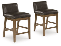 Define your dining space with reliable function and style. This counter height bar stool sits comfortably at the intersection of modern lodge and casual lifestyle aesthetics. Charming architectural elements and a light brown glazed finish reflect your war