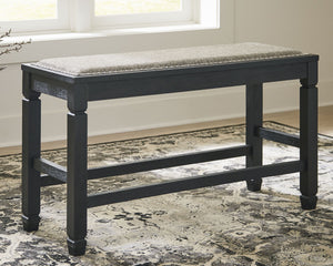  while the counter height design raises the bar on fine dining. With a textured black finish and heavy woven upholstery ac