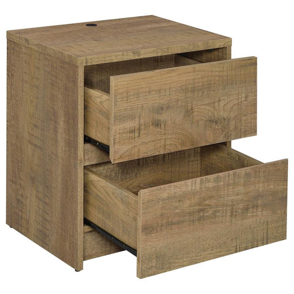 Westpark - 2-Drawer Nightstand LED Lights And USB - Mango