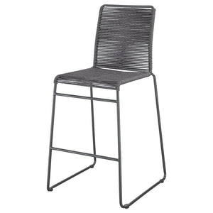 Jerome - Woven Rope Metal Bar Chair (Set of 2) - Charcoal