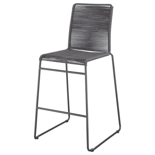 Jerome - Woven Rope Metal Bar Chair (Set of 2) - Charcoal
