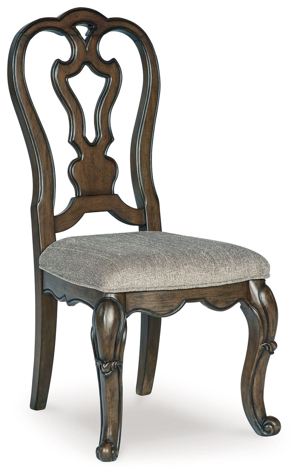 From its ornamental appliques to its large scale, this dining chair makes a bold statement. With shapely legs and a plush cushioned seat, the opulent piece wows with stunning style. The look is timeless. The feel? Right at home.<br><br><b>Additional Dimen