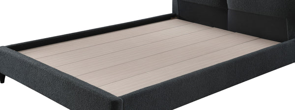 Jenn - King Upholstered Bed With Decking Board Set - Charcoal