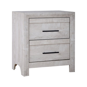 Meet the Biscayne 2 Drawer Nightstand, meticulously crafted with durable manufactured wood and adorned with an Eco-Friendly decorative laminate for enduring strength and stability. Its Driftwood finish creates a light, airy ambiance, perfect for unwinding