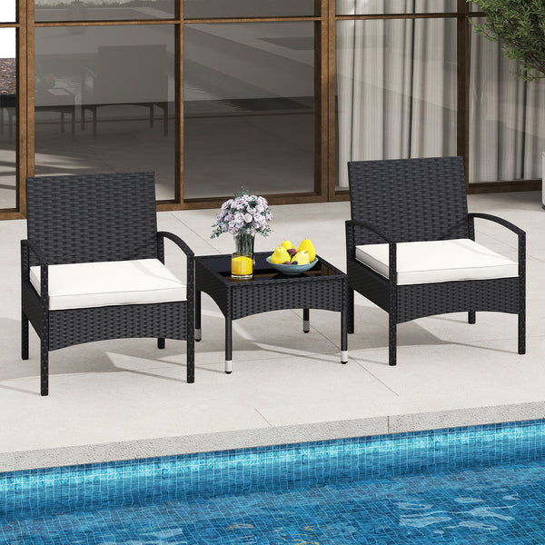 Premium hand-woven PE rattan for lasting outdoor charm<br>Soft seat cushions provide a cozy seating experience<br>Curved backrest and armrests for ergonomic support<br>Removable zippered covers for easy cleaning and maintenance<br>Stylish coffee table kee