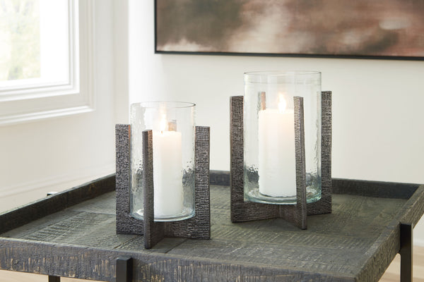  with the textured base acting as a beautiful support for flame-lit and electric candlelight