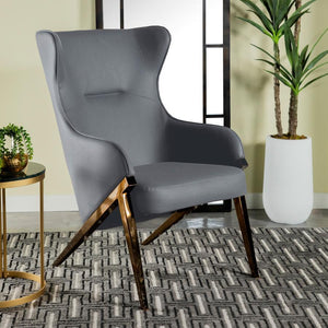 Walker - Upholstered High Wingback Accent Chair - Slate