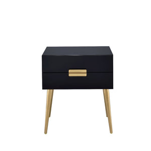  accented by a matching gold drawer pull. This table is perfect addition to any living room