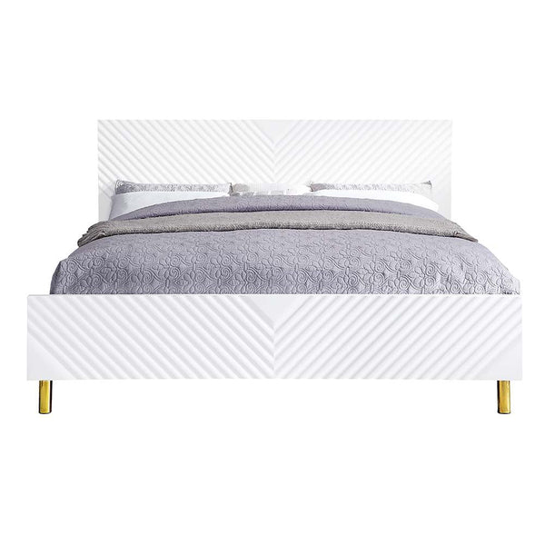 Gaines - Queen Bed - White High Gloss Finish