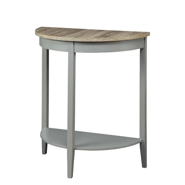 Give a touch of Transitional modish scheme to your home with this Justino console table. With its simple design, you can place it beside your entry doorway to add a welcoming sensation. Featuring a lower display shelf & wood grain pattern top this piece f