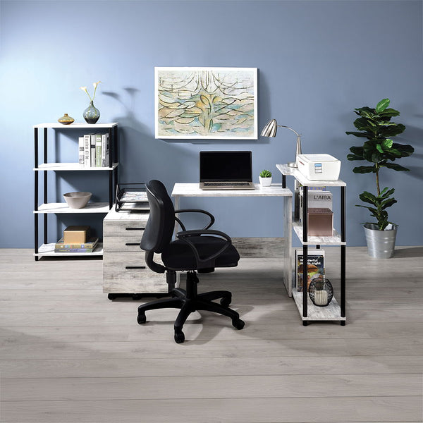  providing two open storage compartments for book or file organization. An elegant all wood des