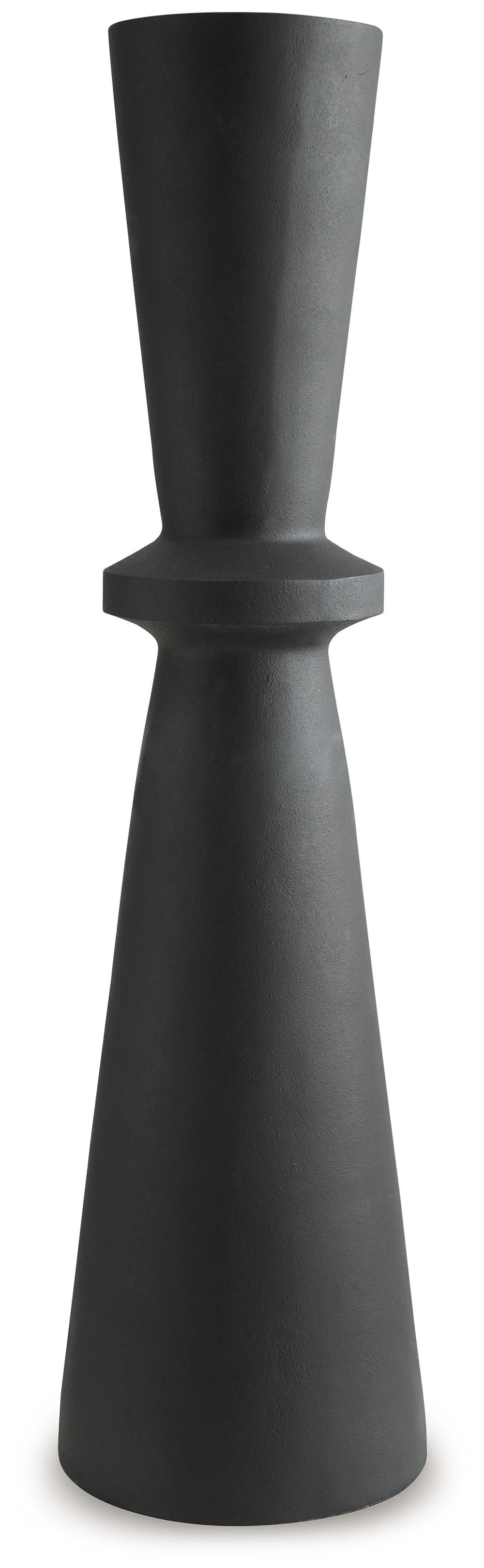 Crafted with contemporary spaces in mind, this black-hued vase is a versatile addition to your decor. Its hourglass shape and textured pattern make for an eye-catching standalone piece. Chic in an office corner or greeting guests in the entryway, this vas