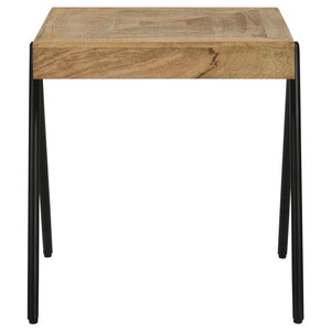  this accent side table blends rustic charm with modern industri