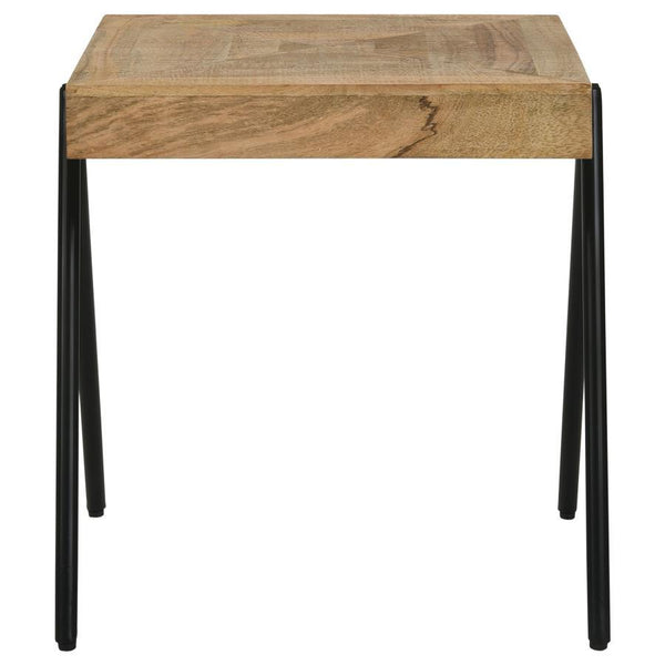  this accent side table blends rustic charm with modern industri